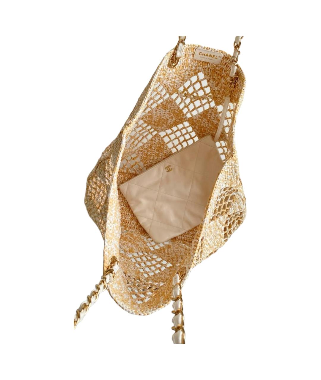 CHANEL Бежевая сумка через плечо, фото 4