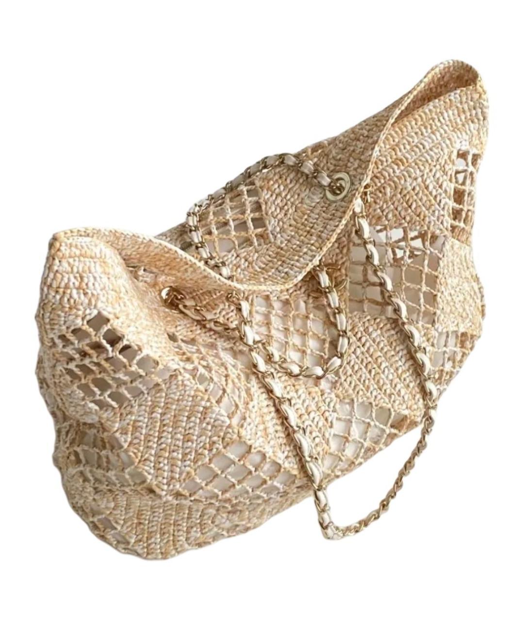 CHANEL Бежевая сумка через плечо, фото 3