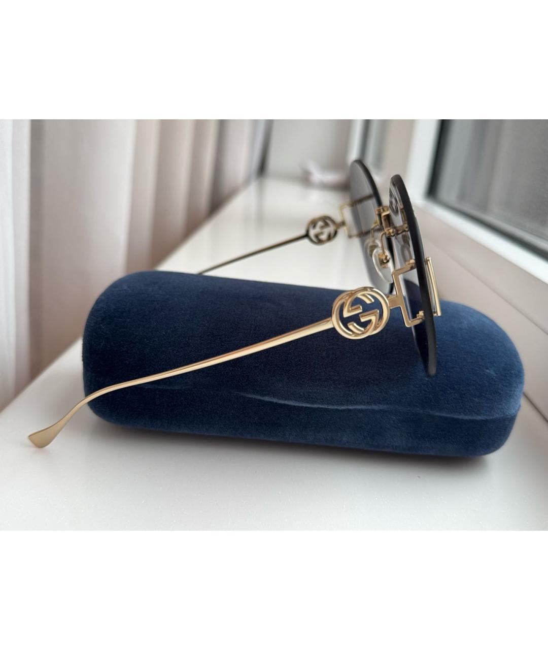 GUCCI Черные металлические солнцезащитные очки, фото 2