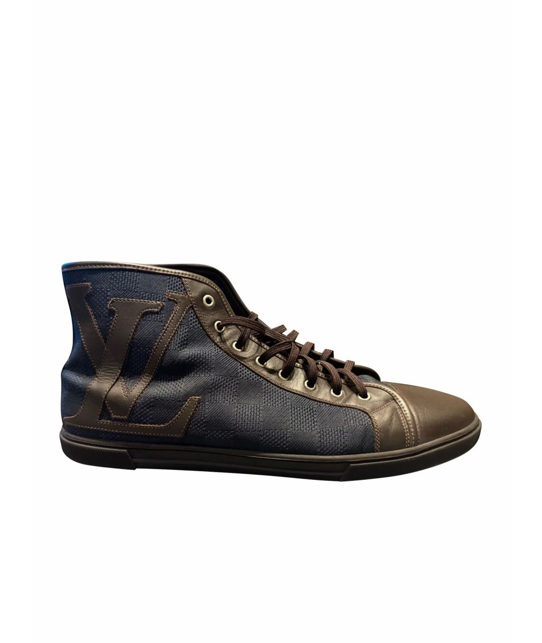 LOUIS VUITTON Синие высокие кроссовки / кеды из искусственной кожи, фото 1