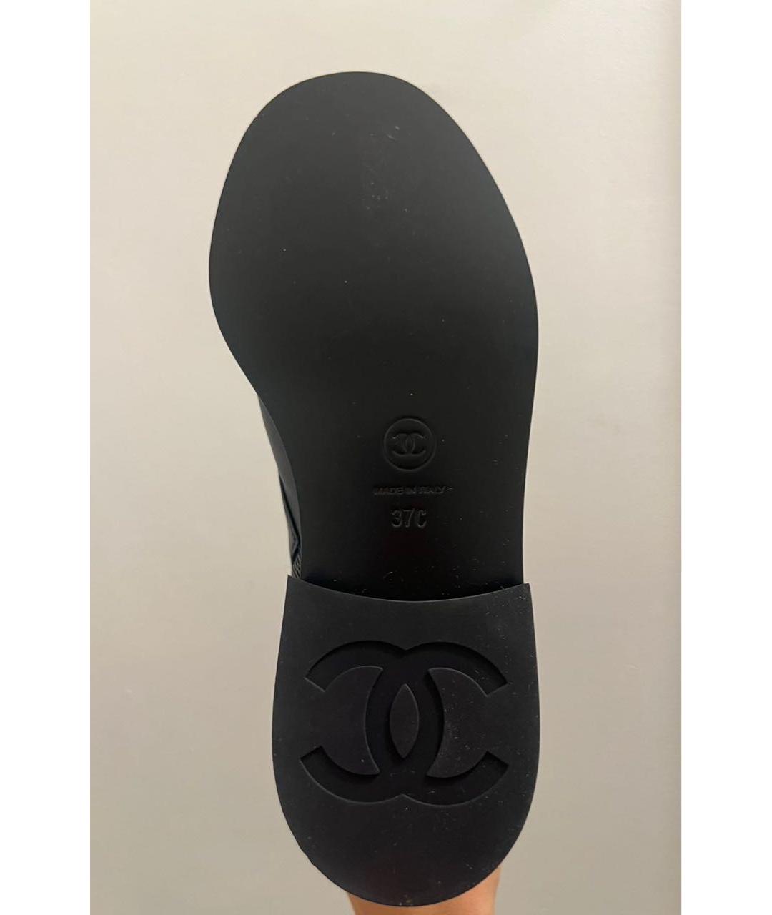 CHANEL Темно-синие кожаные сапоги, фото 8