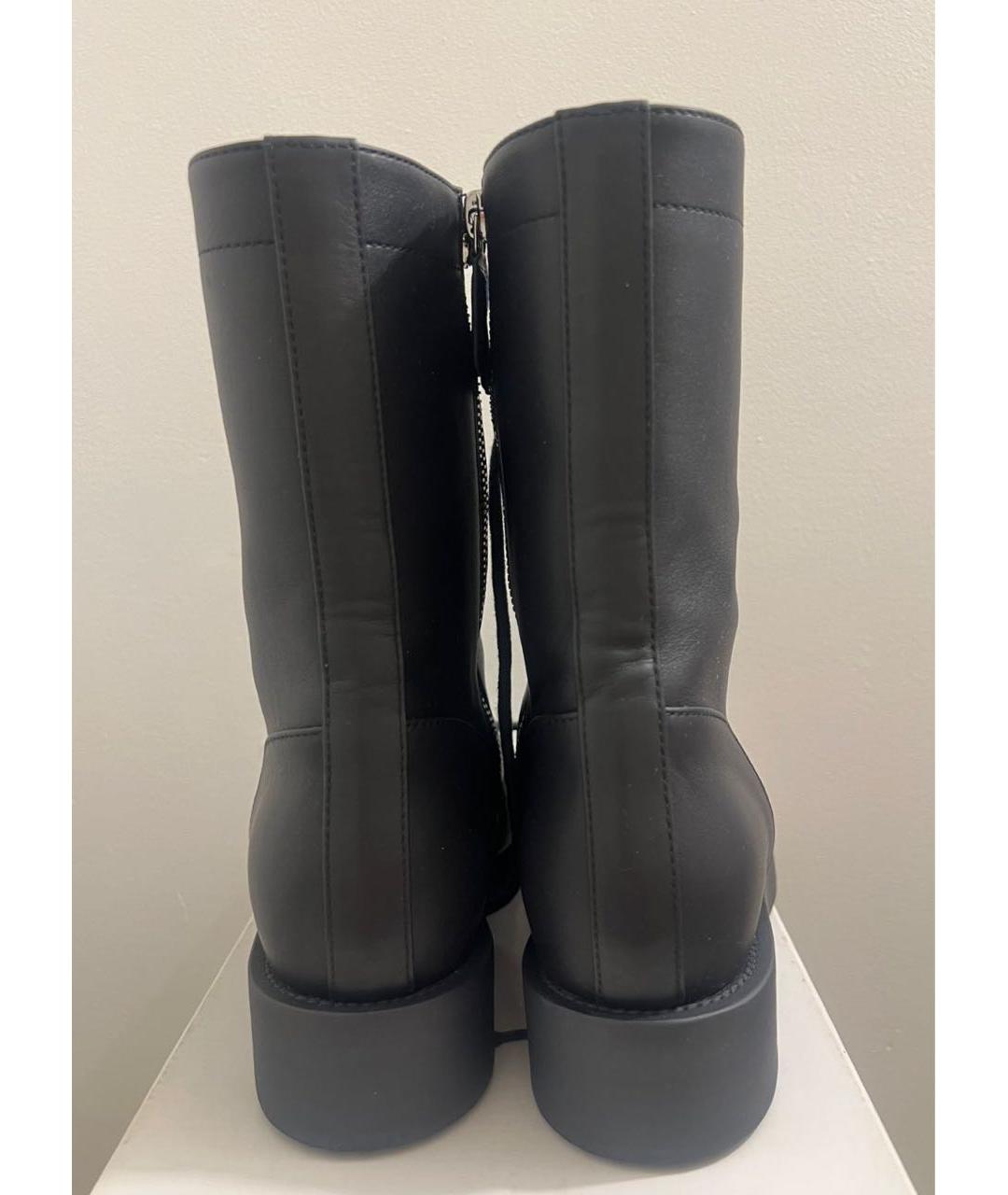 CHANEL Темно-синие кожаные сапоги, фото 4