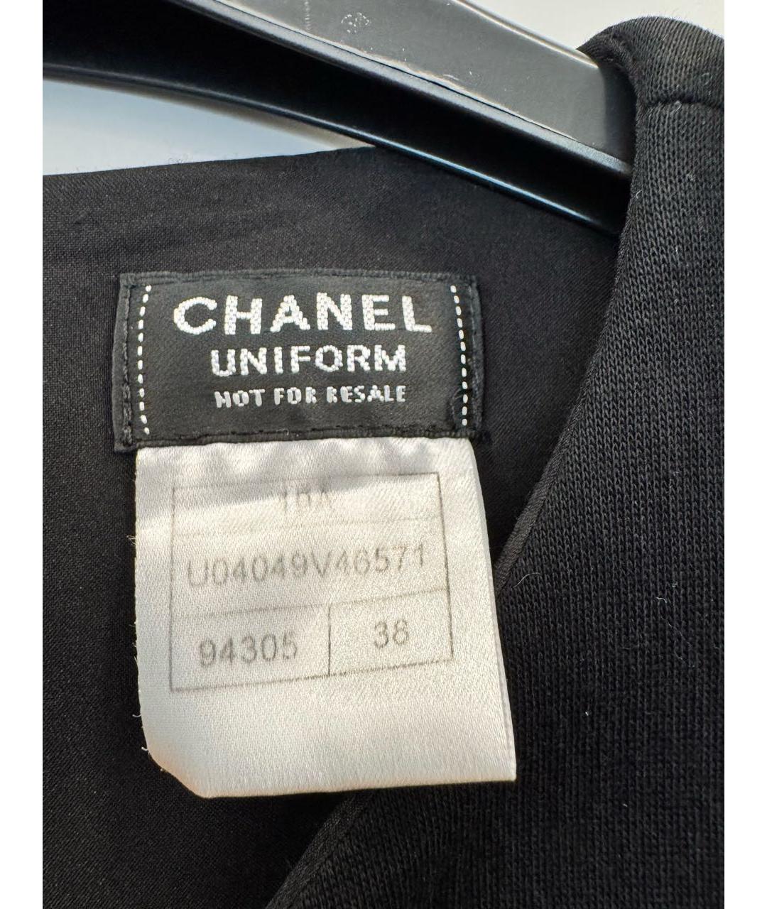 CHANEL Черное хлопковое повседневное платье, фото 5
