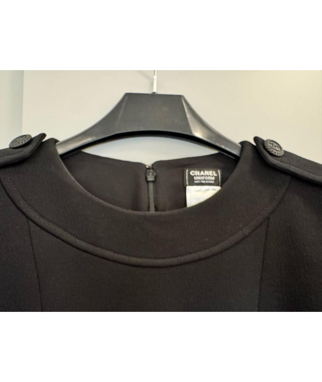 CHANEL Черное хлопковое повседневное платье, фото 4