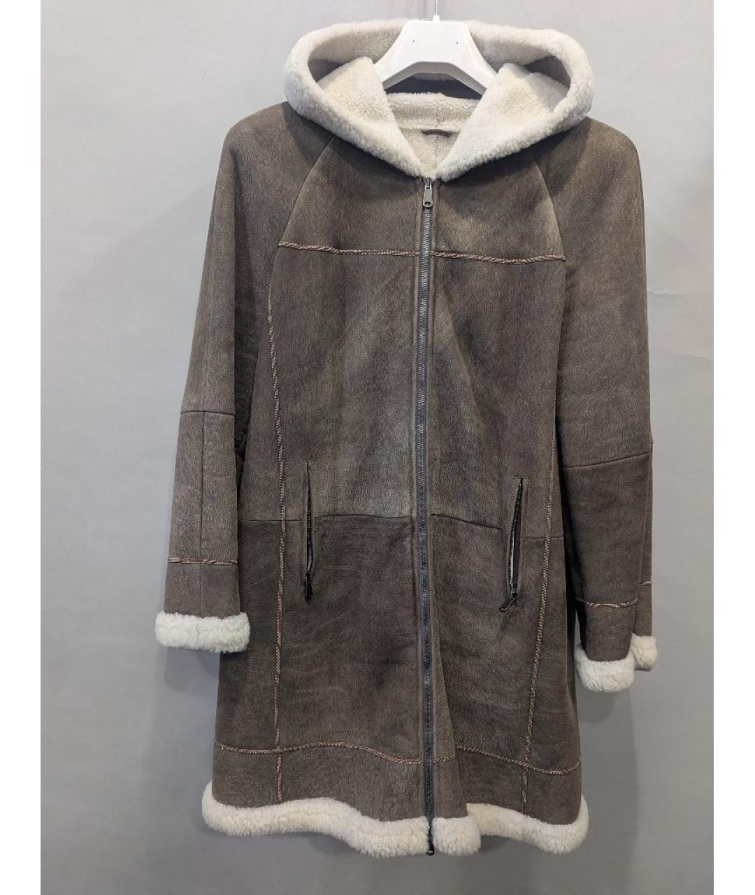 BRUNELLO CUCINELLI Коричневая замшевая дубленка, фото 9