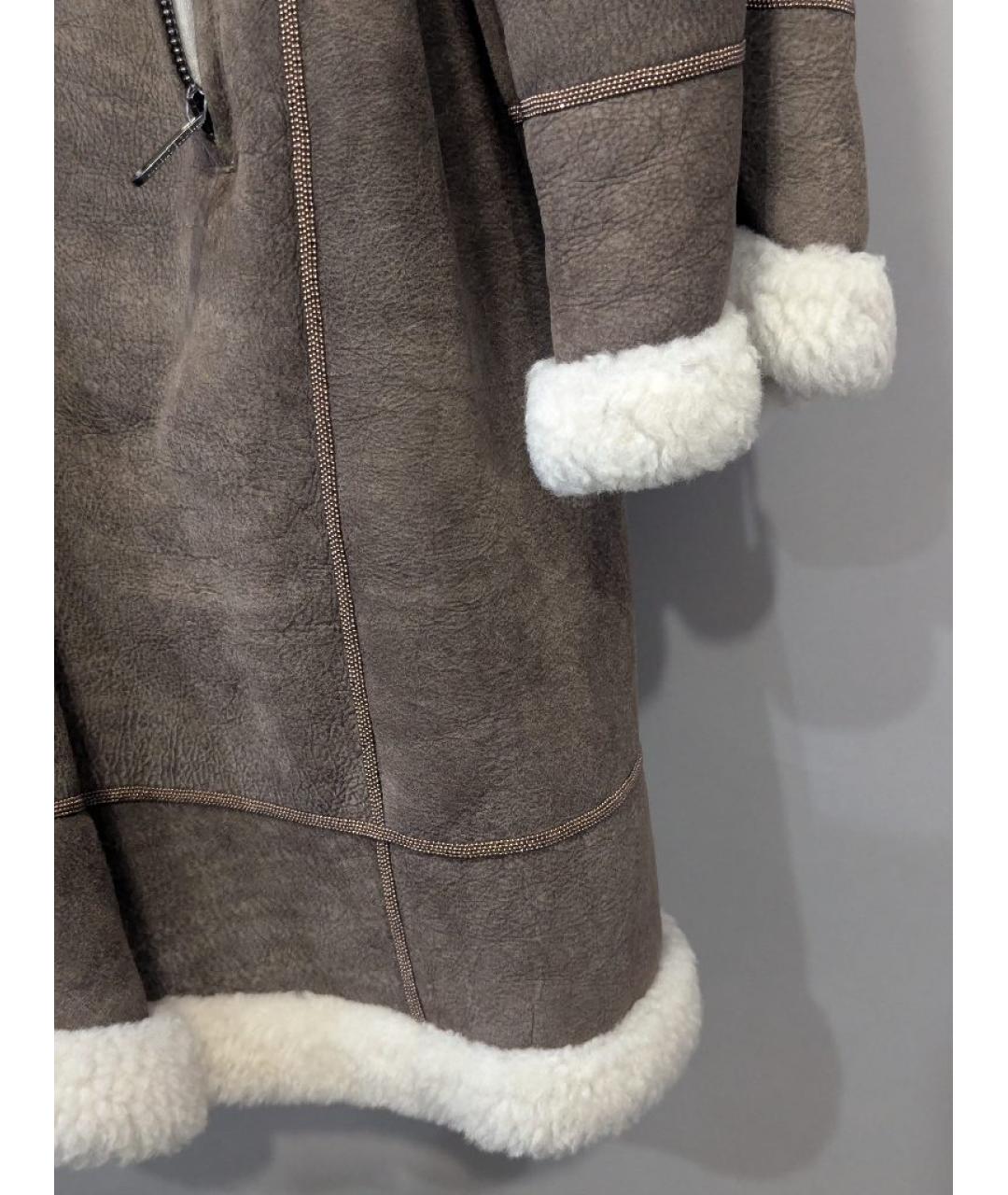 BRUNELLO CUCINELLI Коричневая замшевая дубленка, фото 4