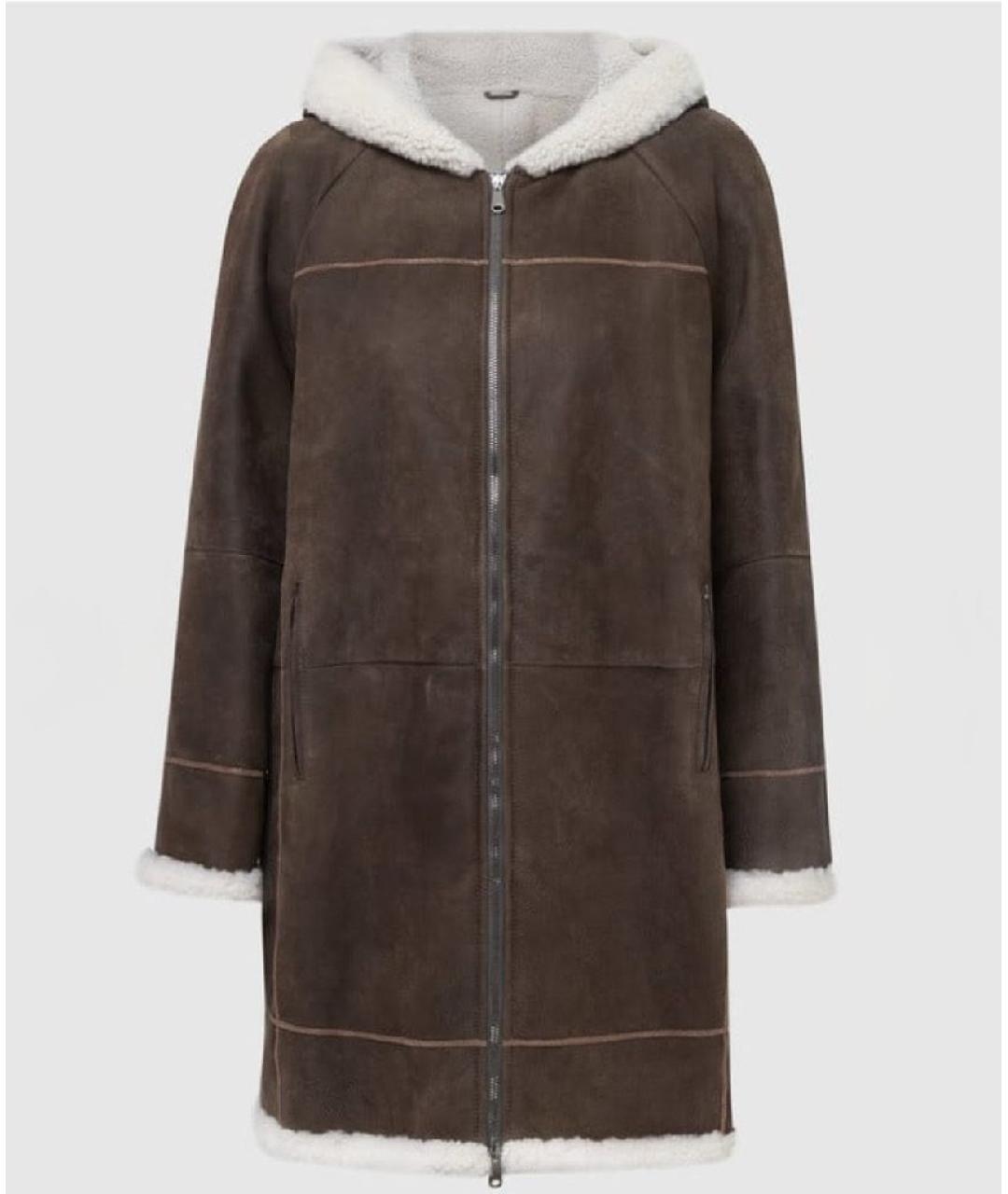 BRUNELLO CUCINELLI Коричневая замшевая дубленка, фото 10
