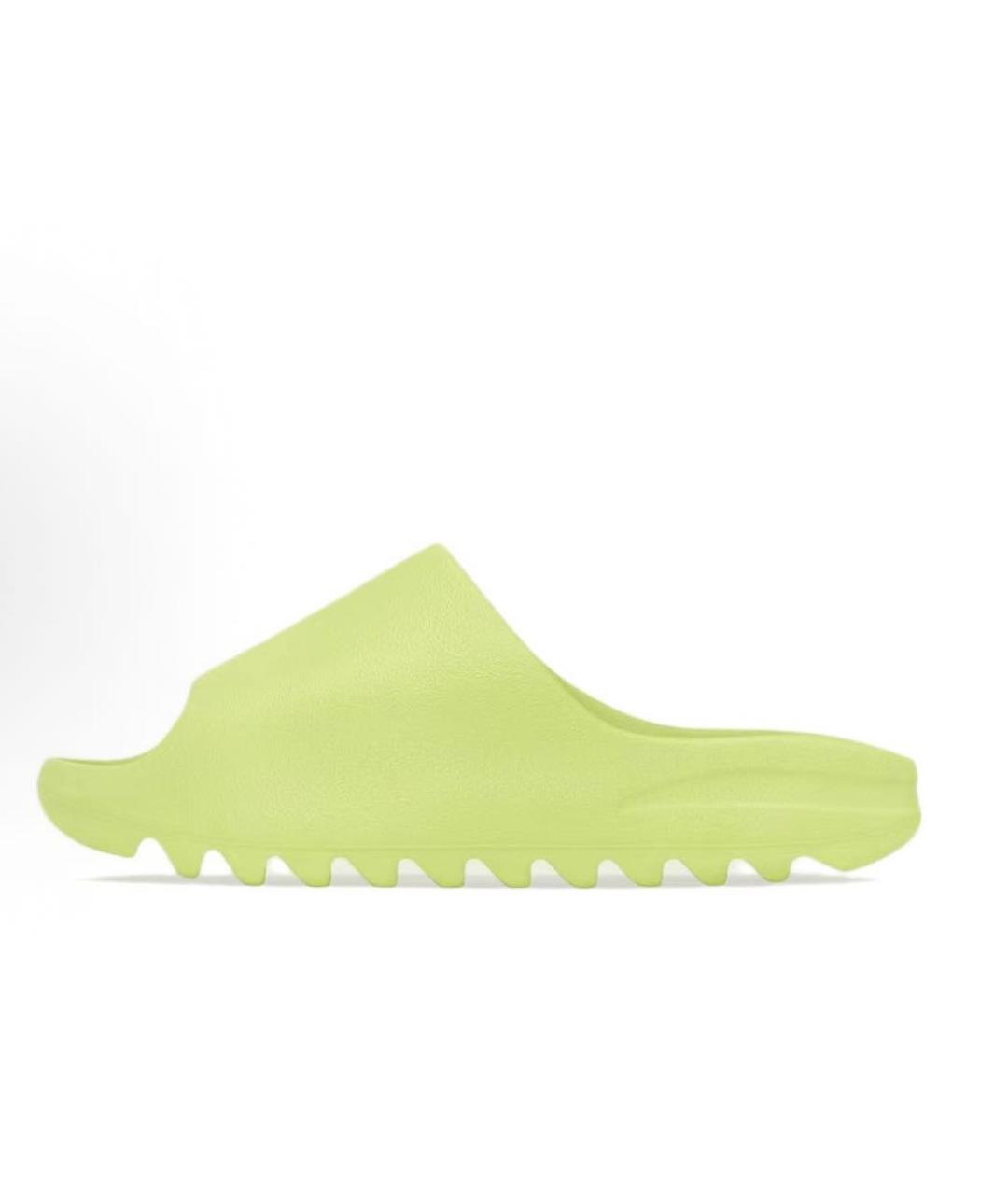 ADIDAS YEEZY Салатовые резиновые шлепанцы, фото 4