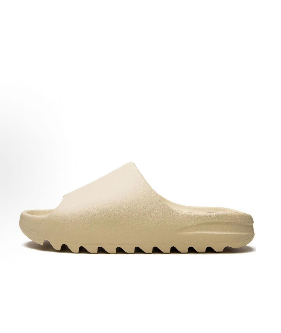 ADIDAS YEEZY Бежевые резиновые шлепанцы, фото 4