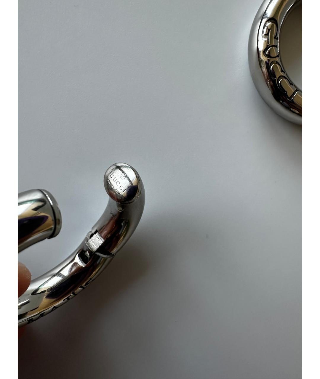 GUCCI Серебряные металлические серьги, фото 4