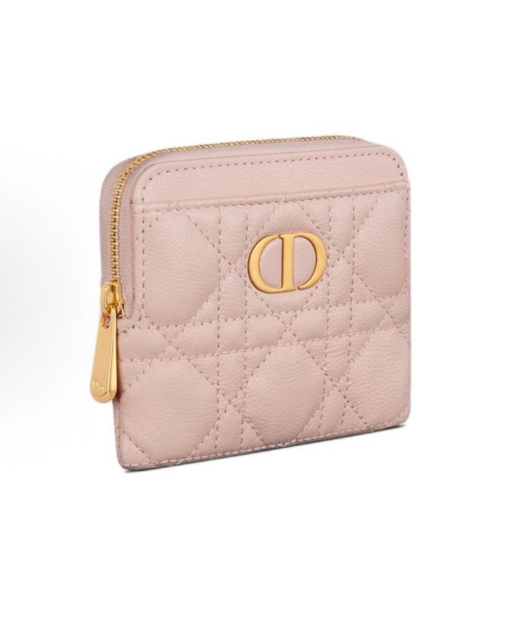 CHRISTIAN DIOR Розовый кожаный кошелек, фото 2