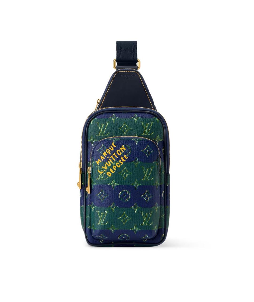 LOUIS VUITTON Темно-синяя кожаная барсетка, фото 1