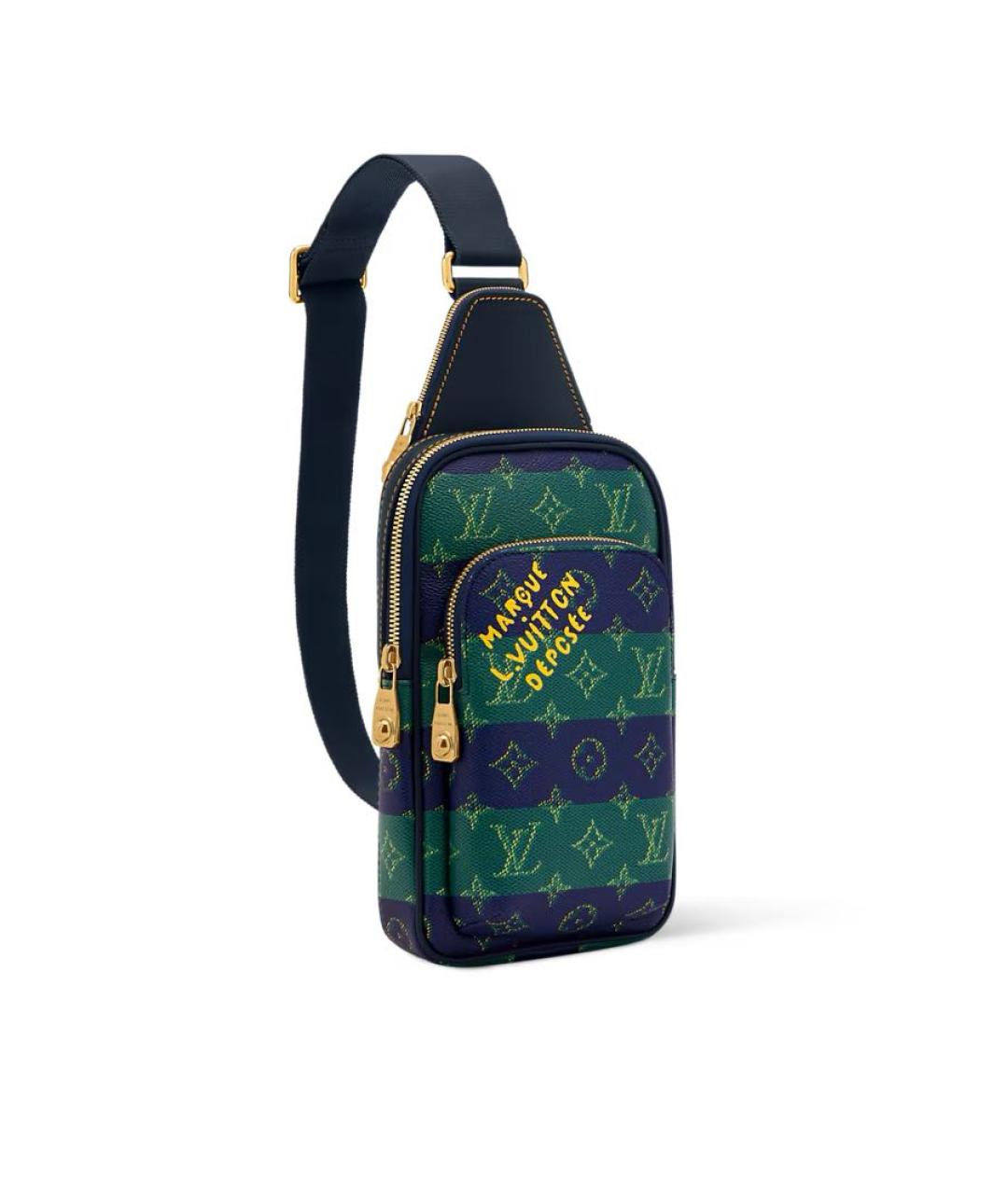 LOUIS VUITTON Темно-синяя кожаная барсетка, фото 2