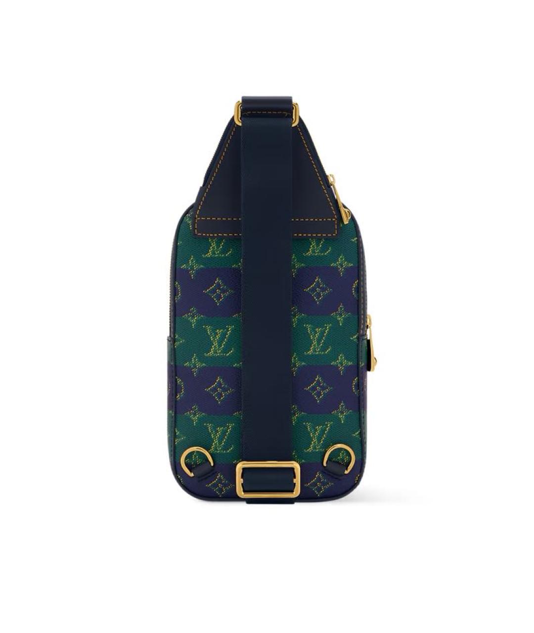 LOUIS VUITTON Темно-синяя кожаная барсетка, фото 4