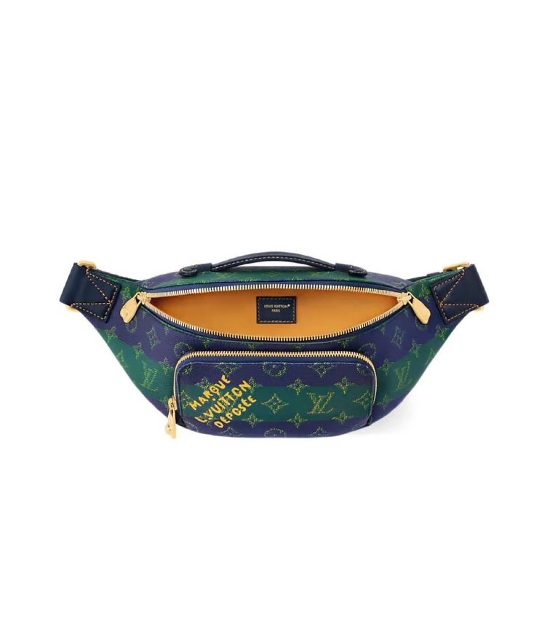 LOUIS VUITTON Темно-синяя кожаная барсетка, фото 3