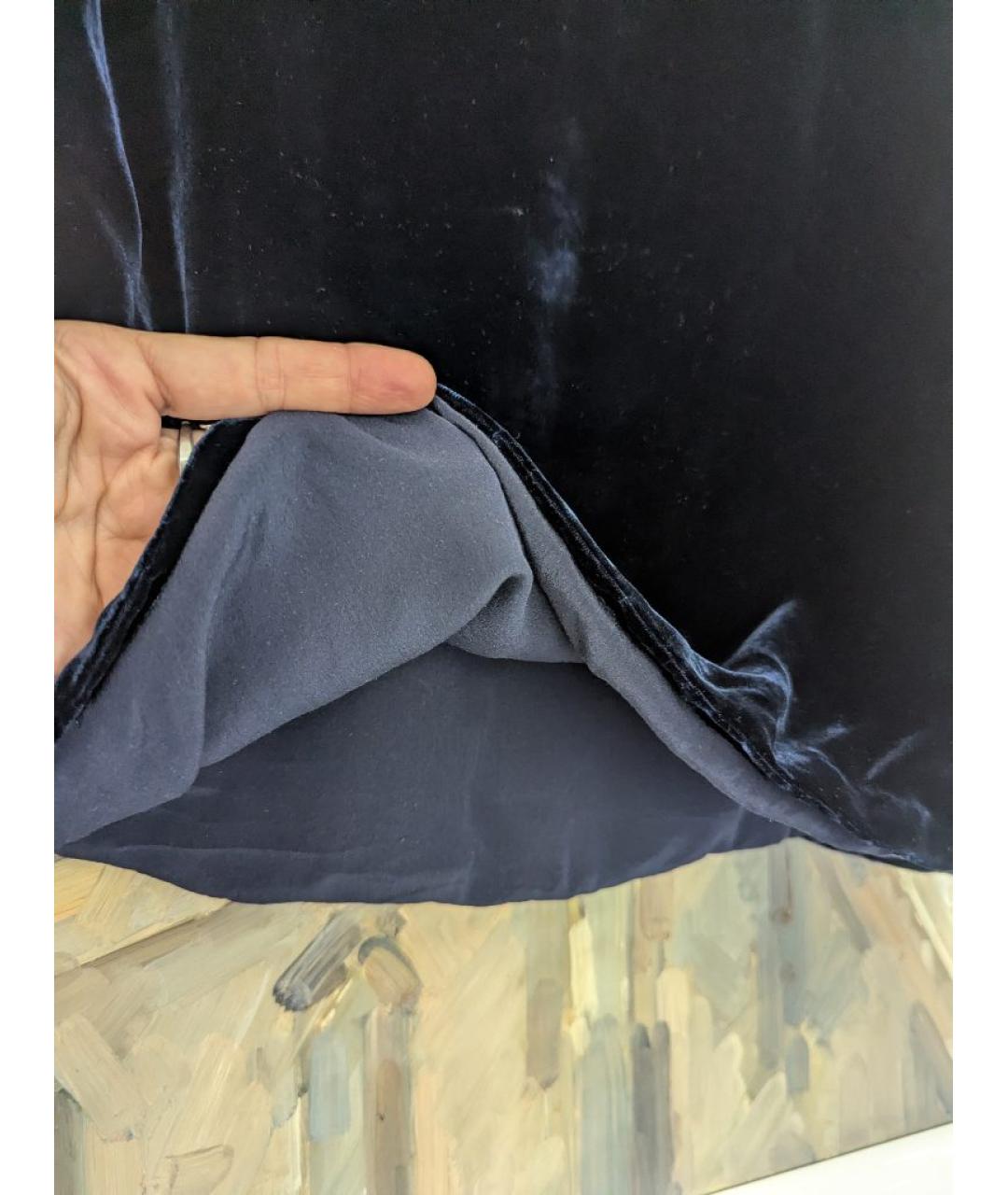 CHRISTIAN DIOR Темно-синий бархатный жакет/пиджак, фото 7