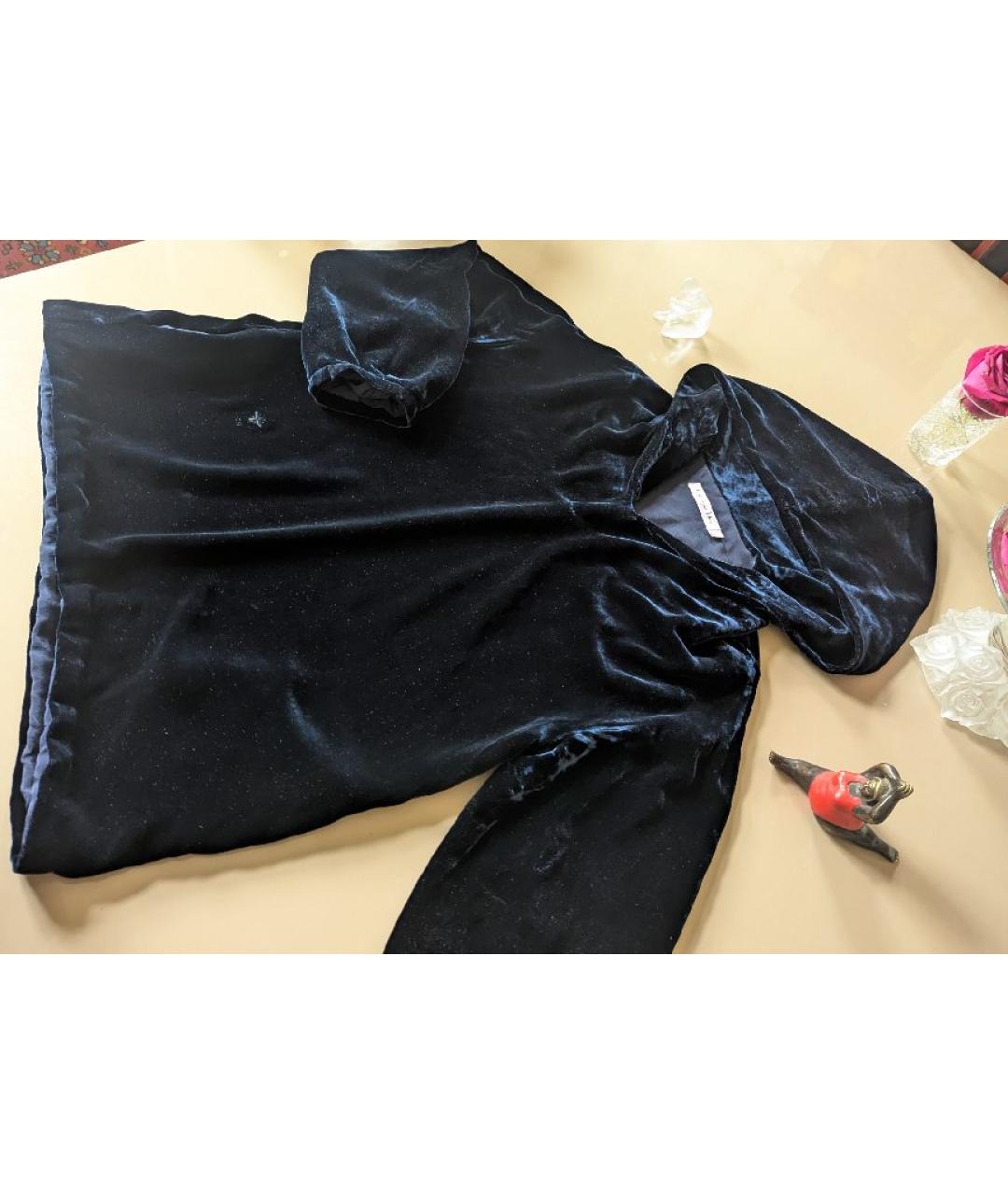 CHRISTIAN DIOR Темно-синий бархатный жакет/пиджак, фото 6