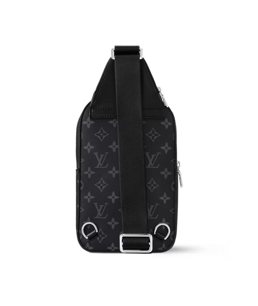 LOUIS VUITTON Черная кожаная барсетка, фото 3