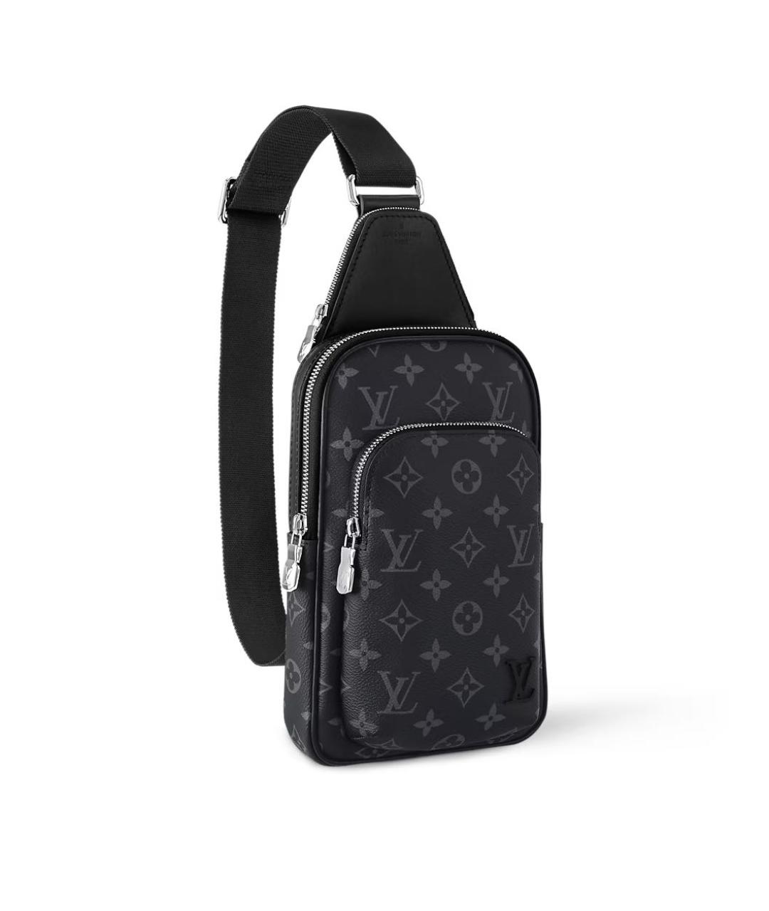 LOUIS VUITTON Черная кожаная барсетка, фото 2