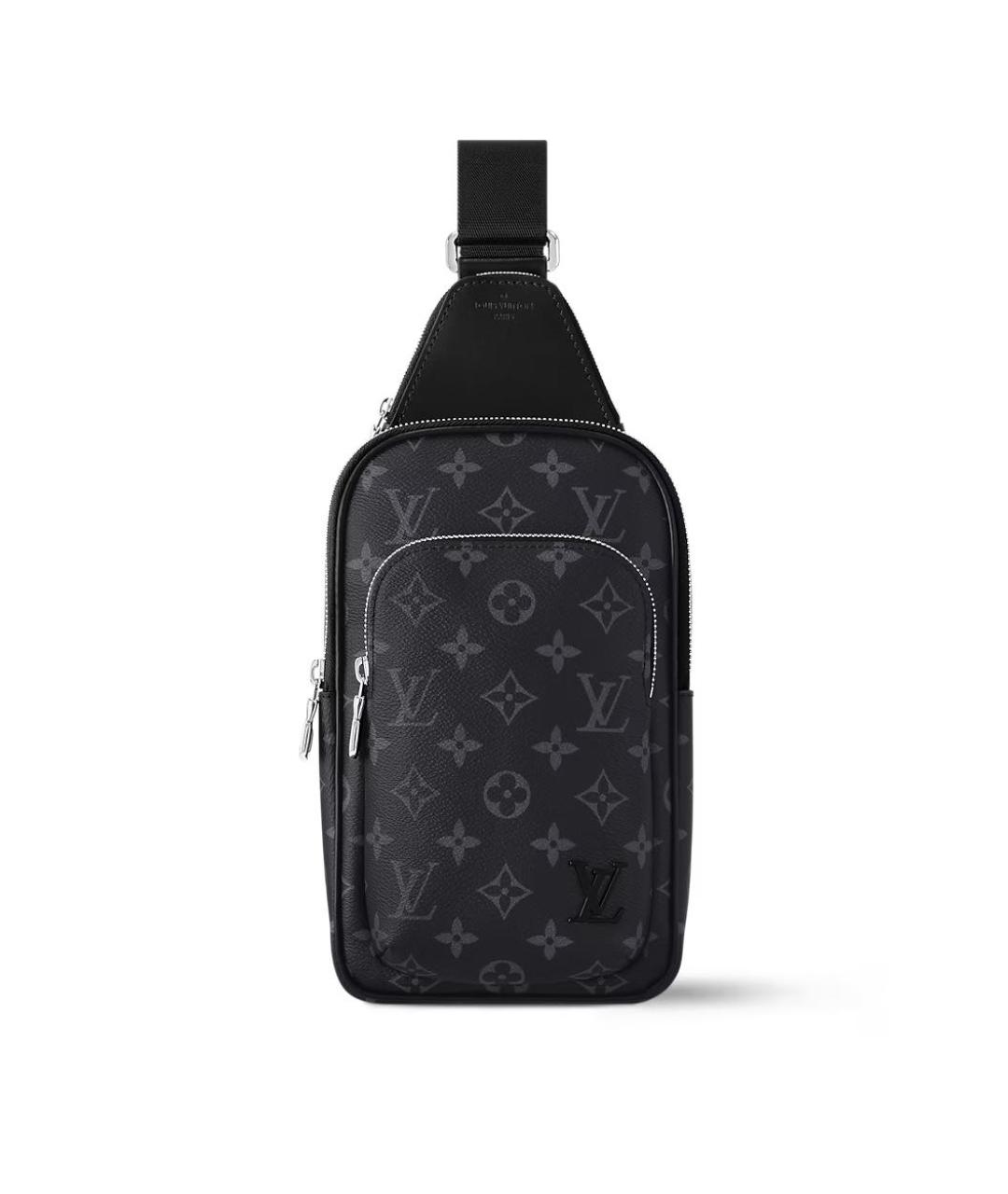 LOUIS VUITTON Черная кожаная барсетка, фото 1