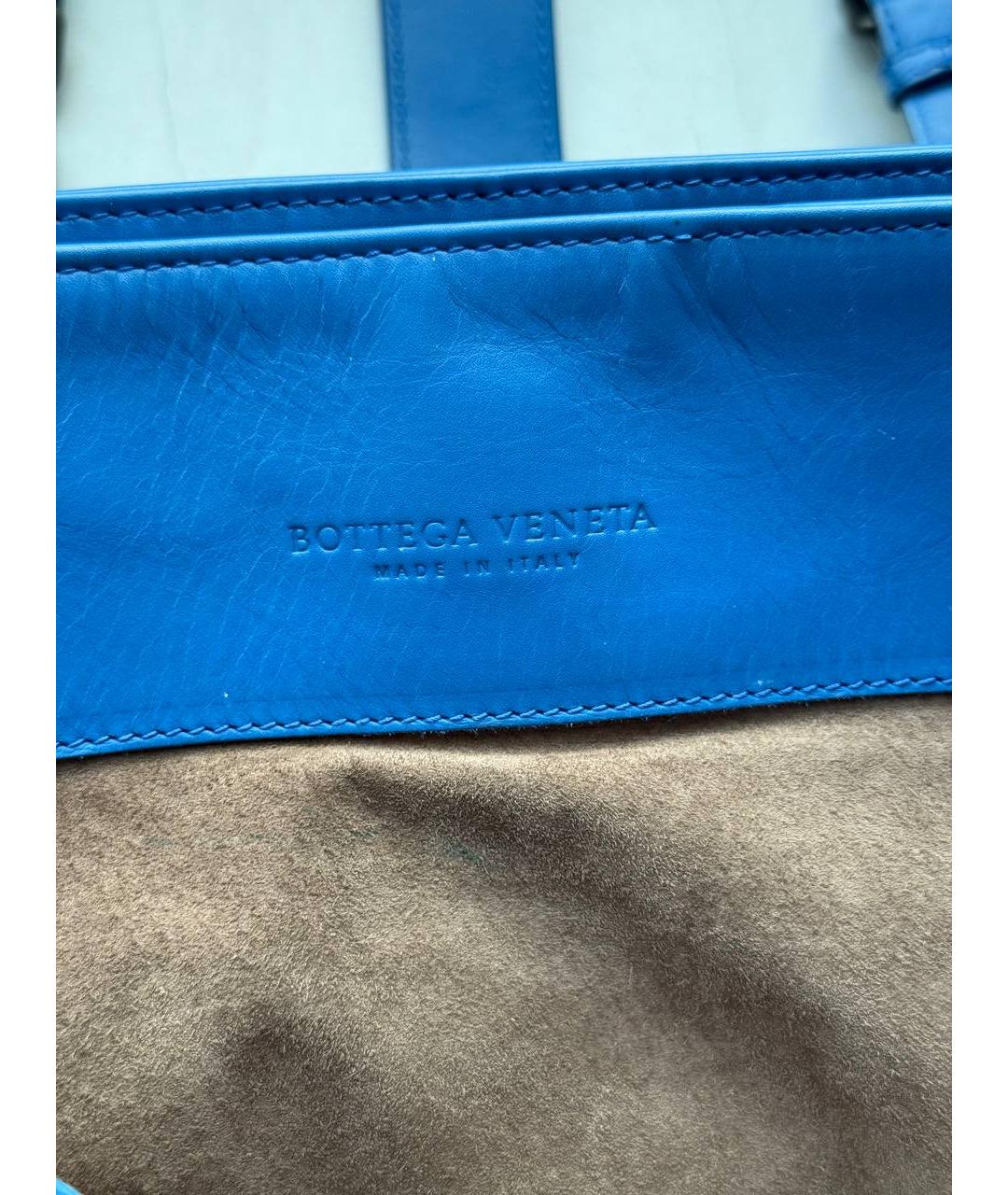 BOTTEGA VENETA Голубая кожаная сумка тоут, фото 8