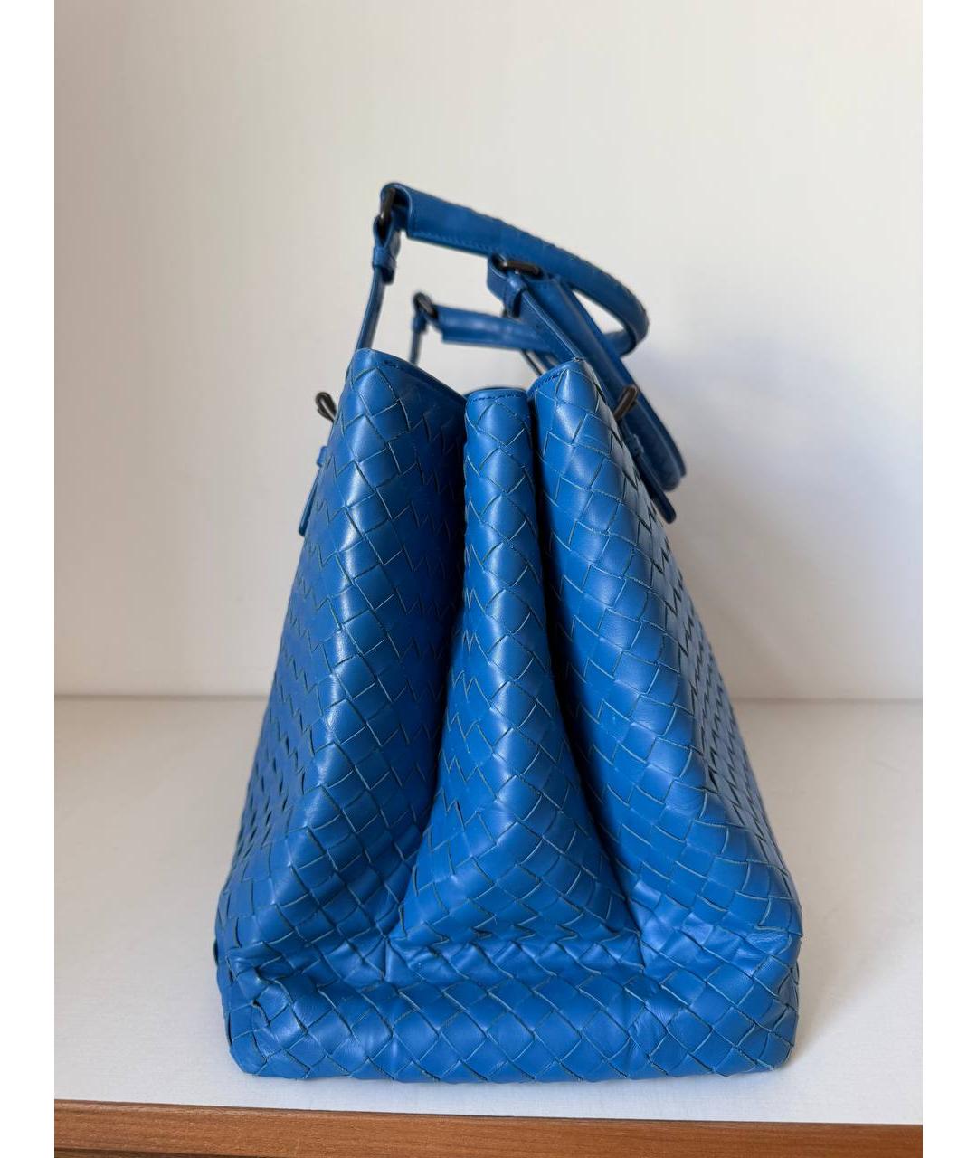 BOTTEGA VENETA Голубая кожаная сумка тоут, фото 2