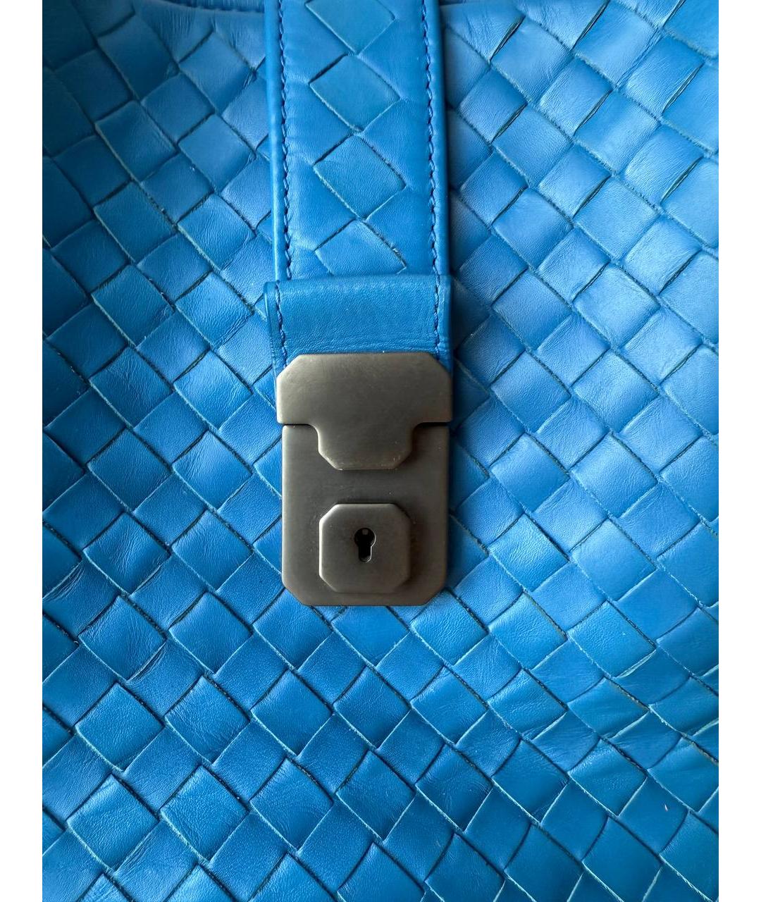 BOTTEGA VENETA Голубая кожаная сумка тоут, фото 9