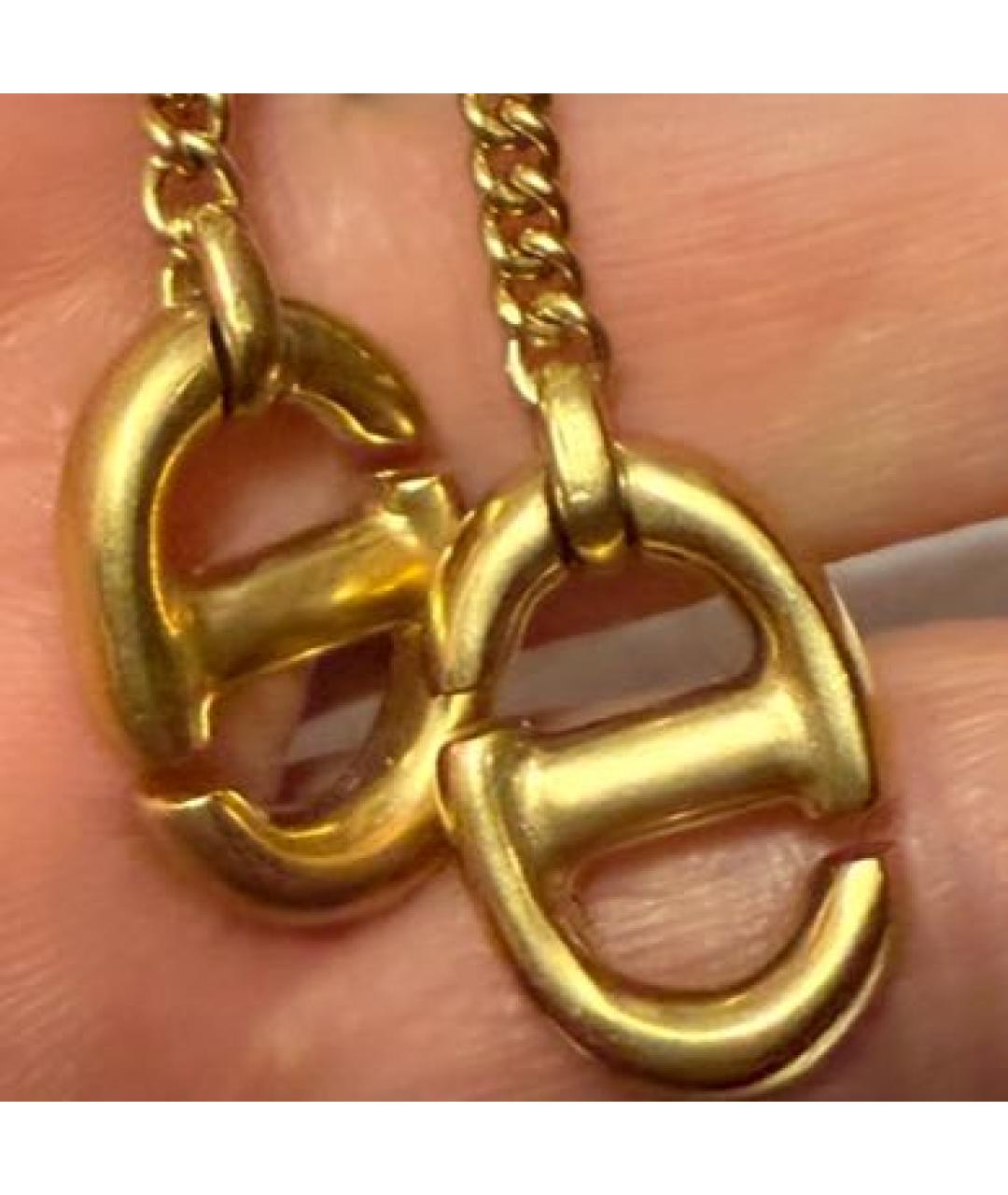 CHRISTIAN DIOR Золотые металлические серьги, фото 3