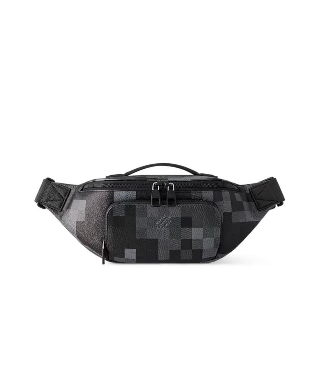 LOUIS VUITTON Черная кожаная барсетка, фото 1