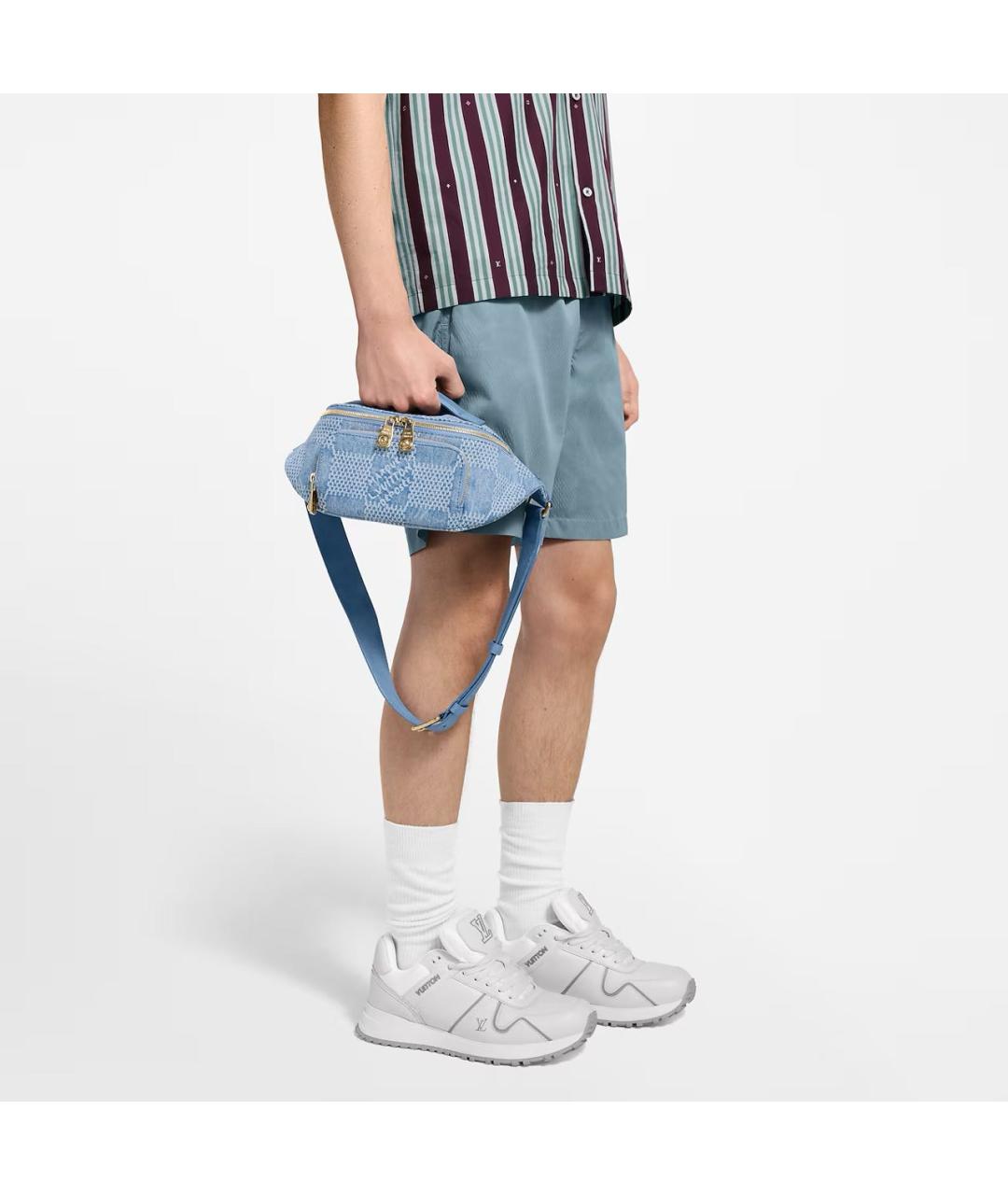 LOUIS VUITTON Голубая барсетка, фото 5