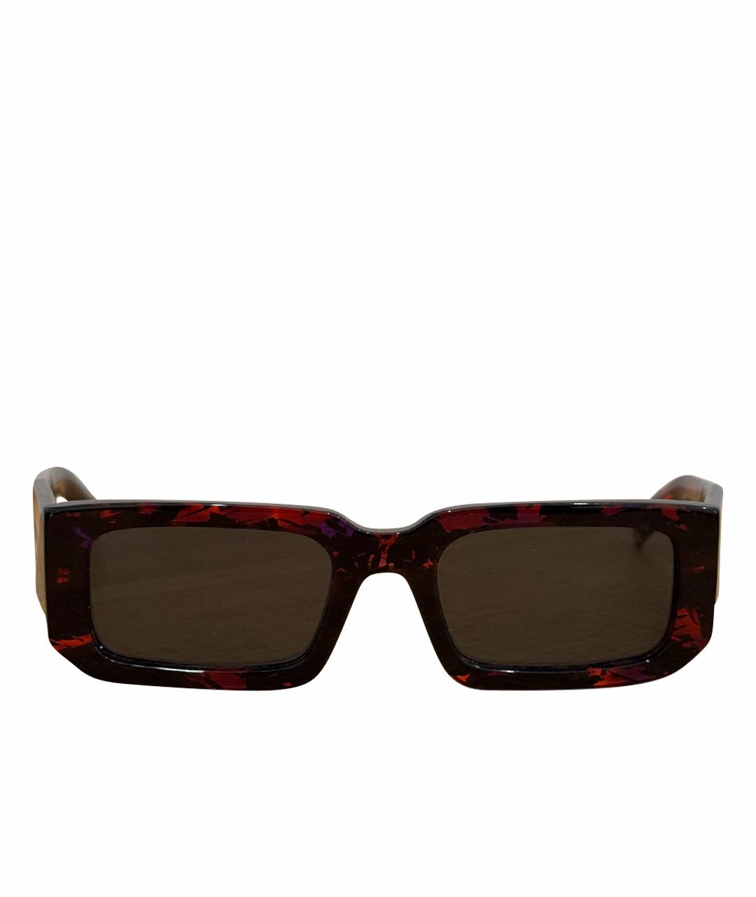 PRADA Коричневые пластиковые солнцезащитные очки, фото 1