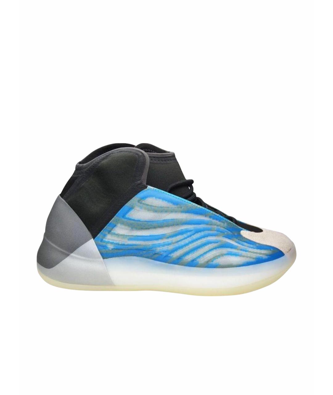 ADIDAS YEEZY Синие текстильные высокие кроссовки / кеды, фото 1