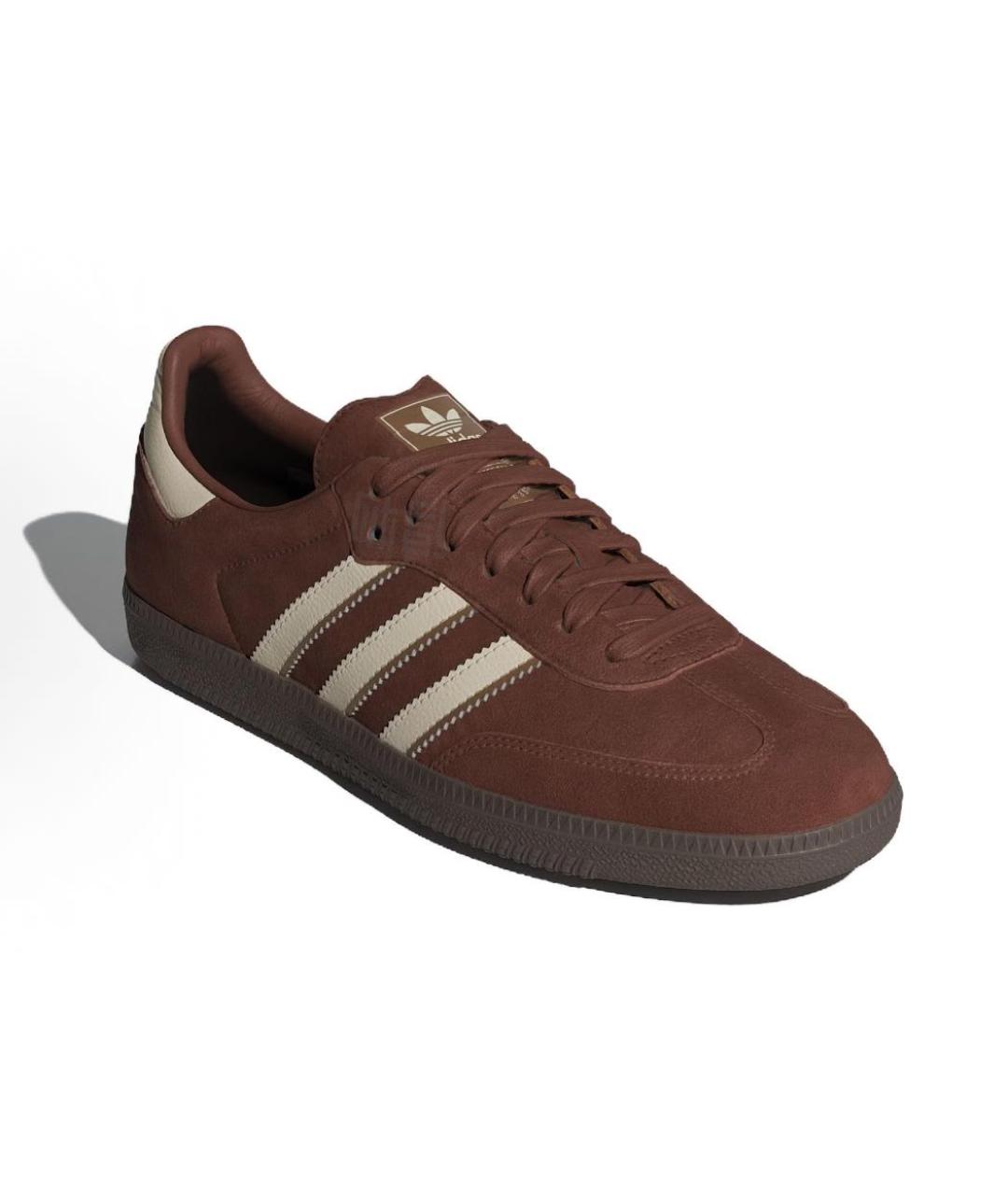 ADIDAS Бордовые замшевые низкие кроссовки / кеды, фото 2