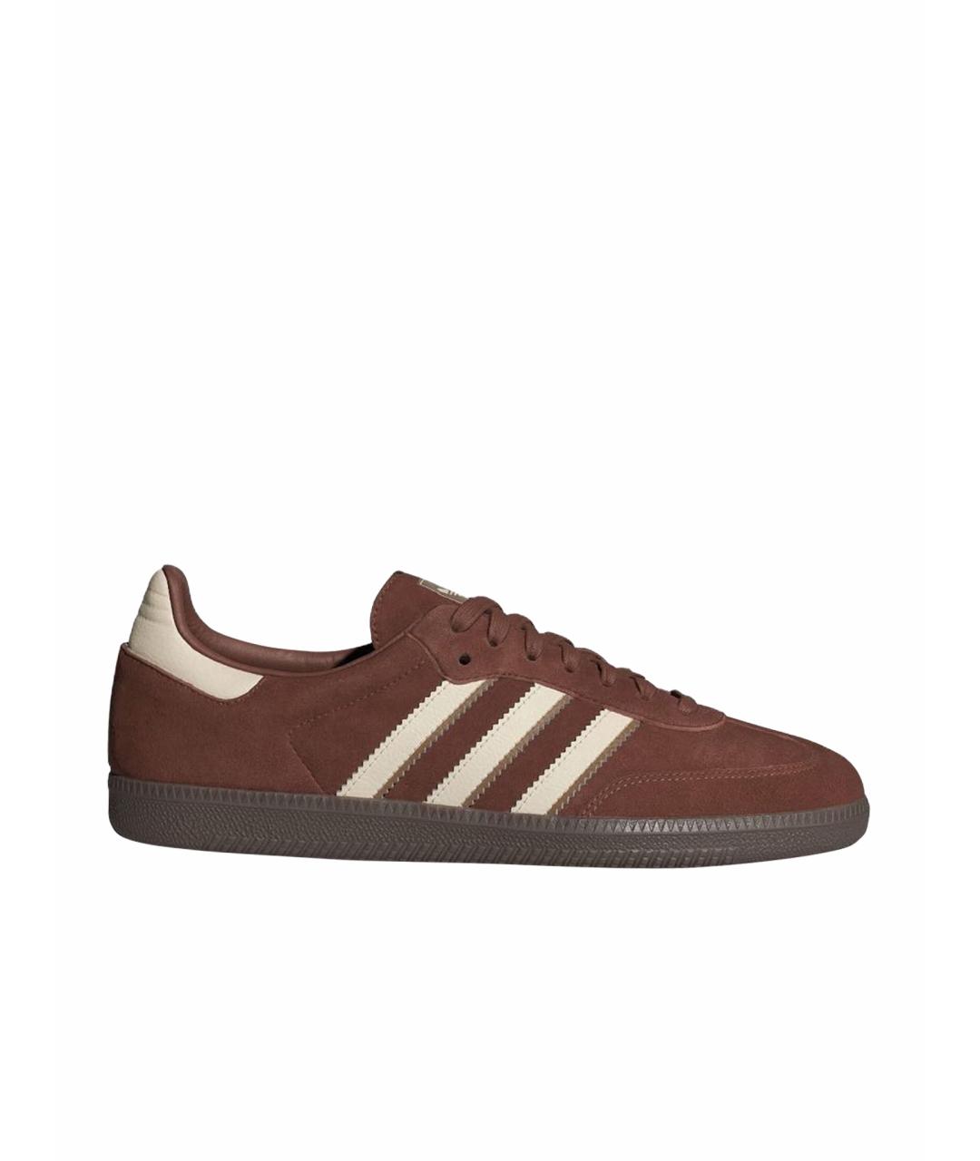 ADIDAS Бордовые замшевые низкие кроссовки / кеды, фото 1