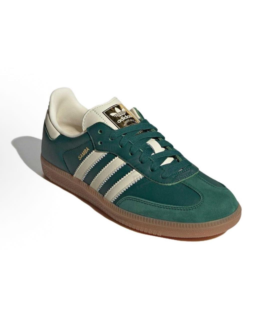 ADIDAS Зеленые замшевые низкие кроссовки / кеды, фото 2