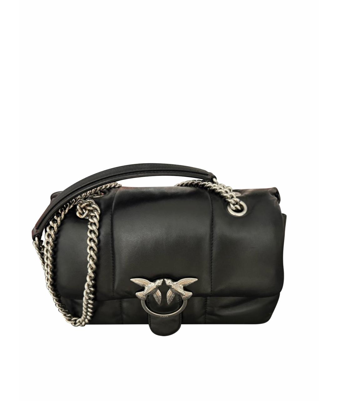 PINKO Черная кожаная сумка через плечо, фото 1