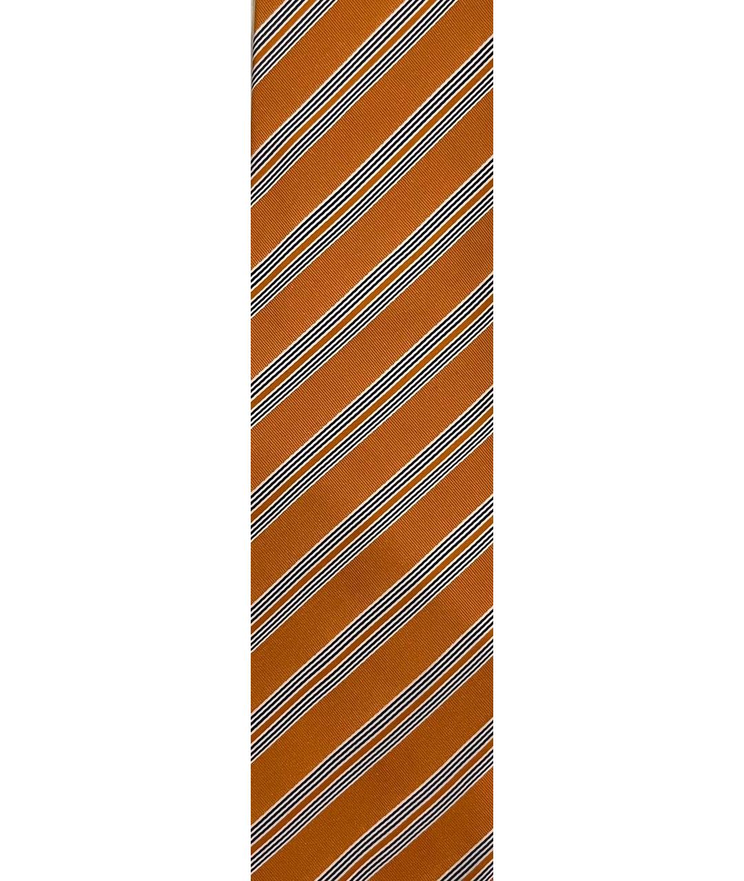 BRIONI Оранжевый шелковый галстук, фото 5