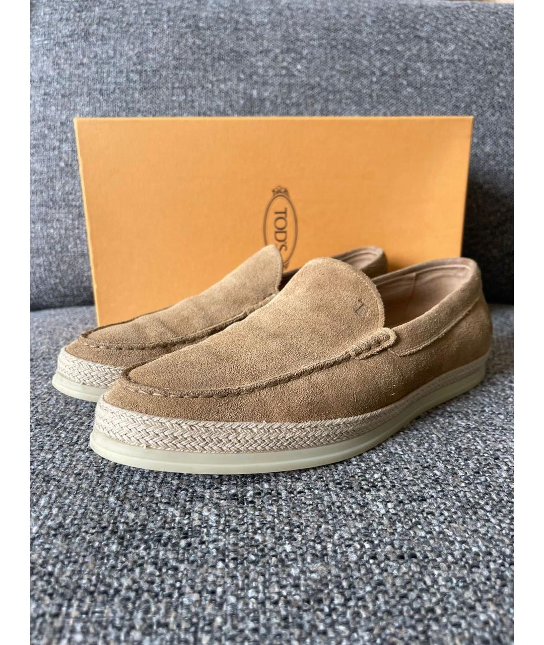 TOD'S Коричневые замшевые лоферы, фото 3
