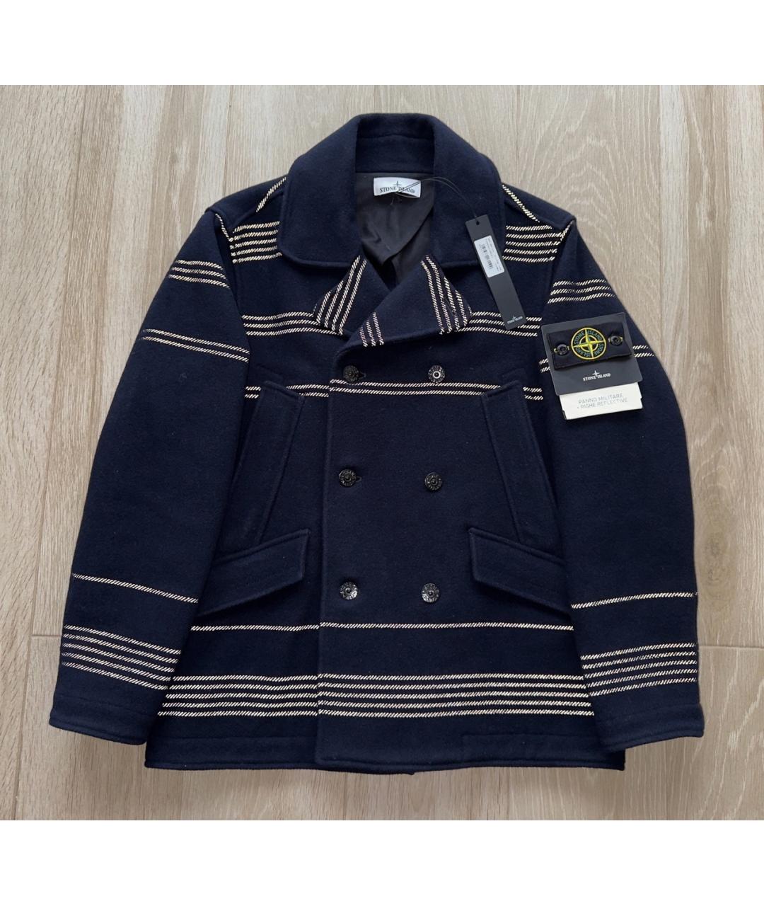 STONE ISLAND Синее шерстяное пальто, фото 2