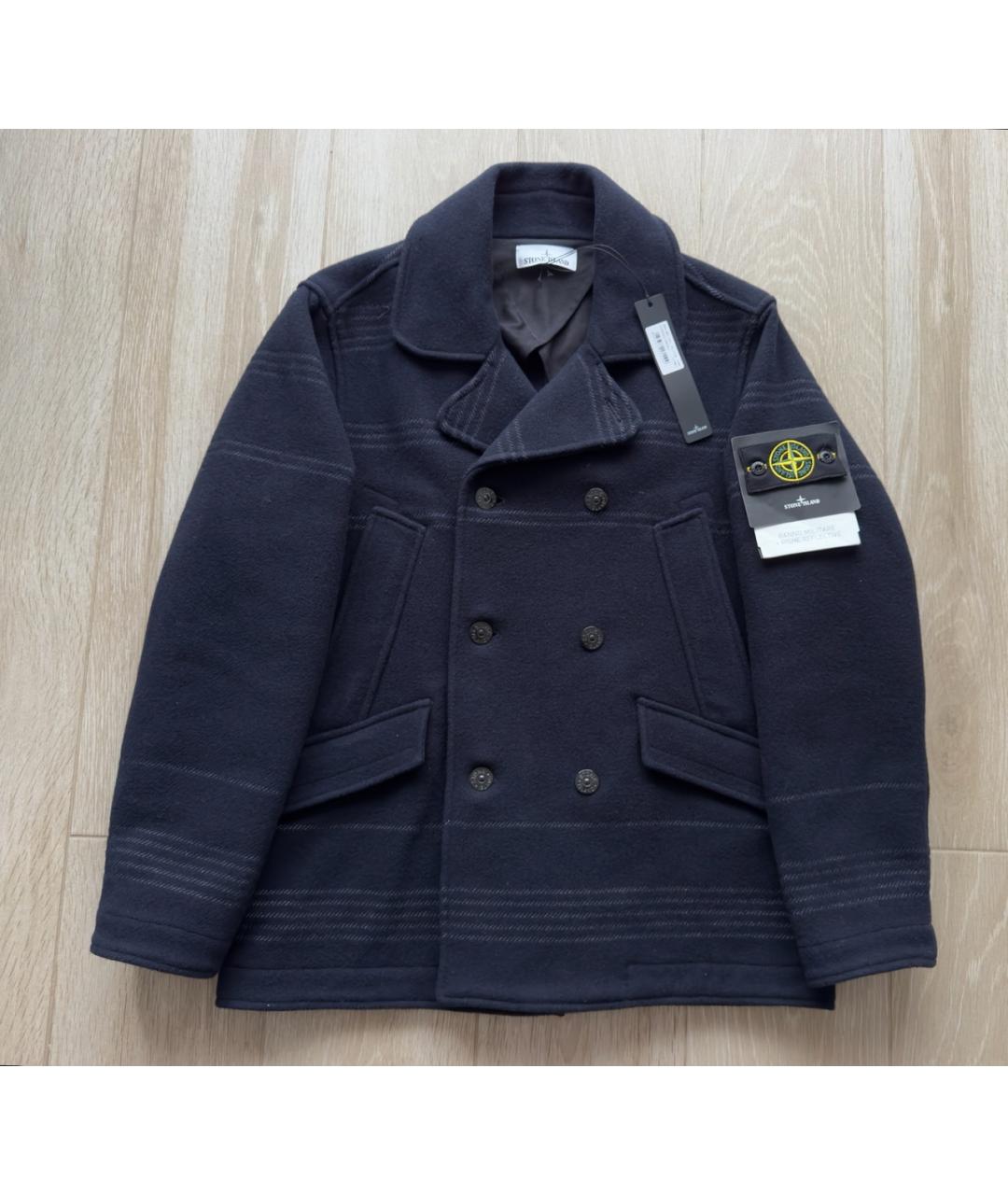 STONE ISLAND Синее шерстяное пальто, фото 3