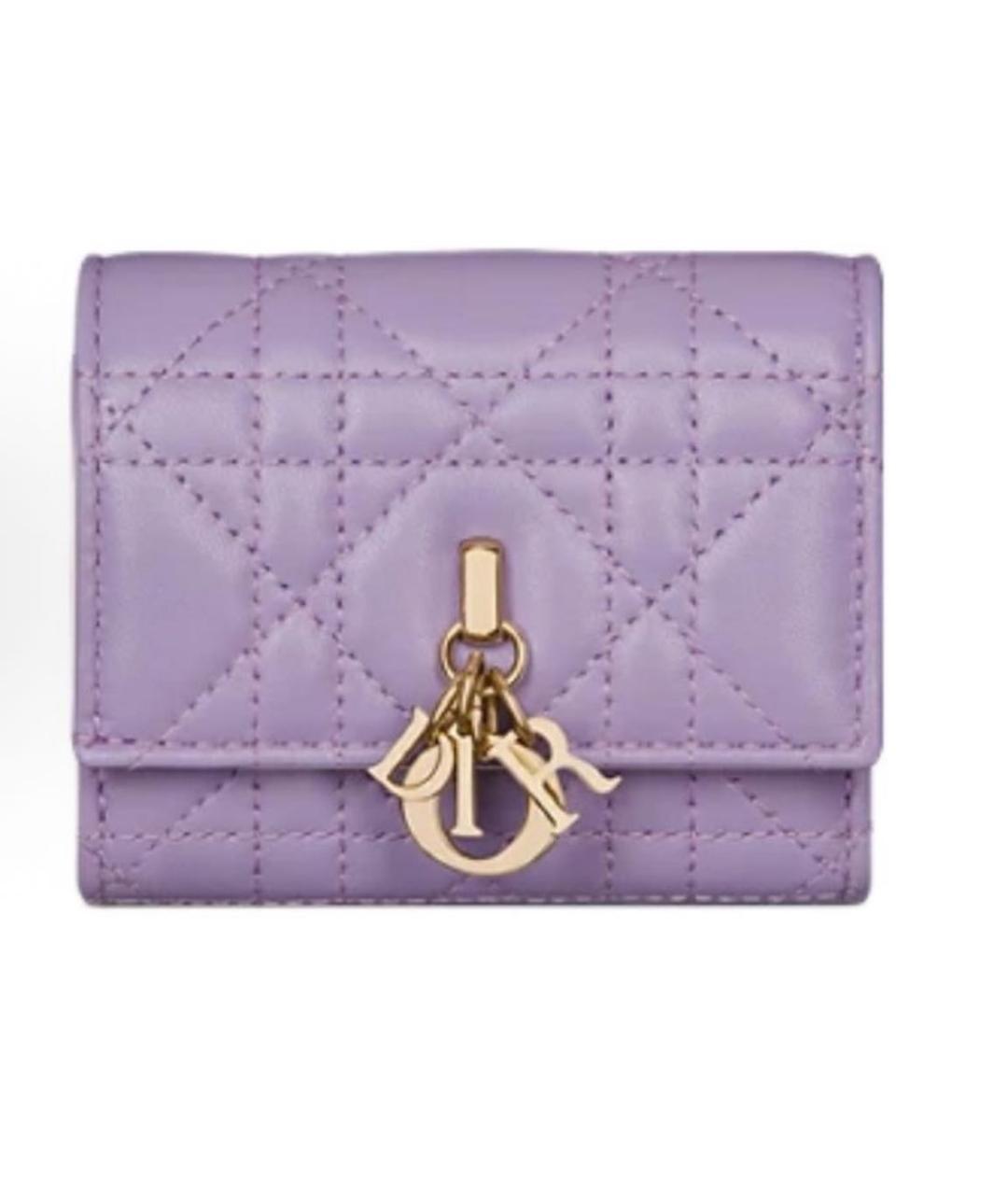 CHRISTIAN DIOR Фиолетовый кожаный кошелек, фото 6