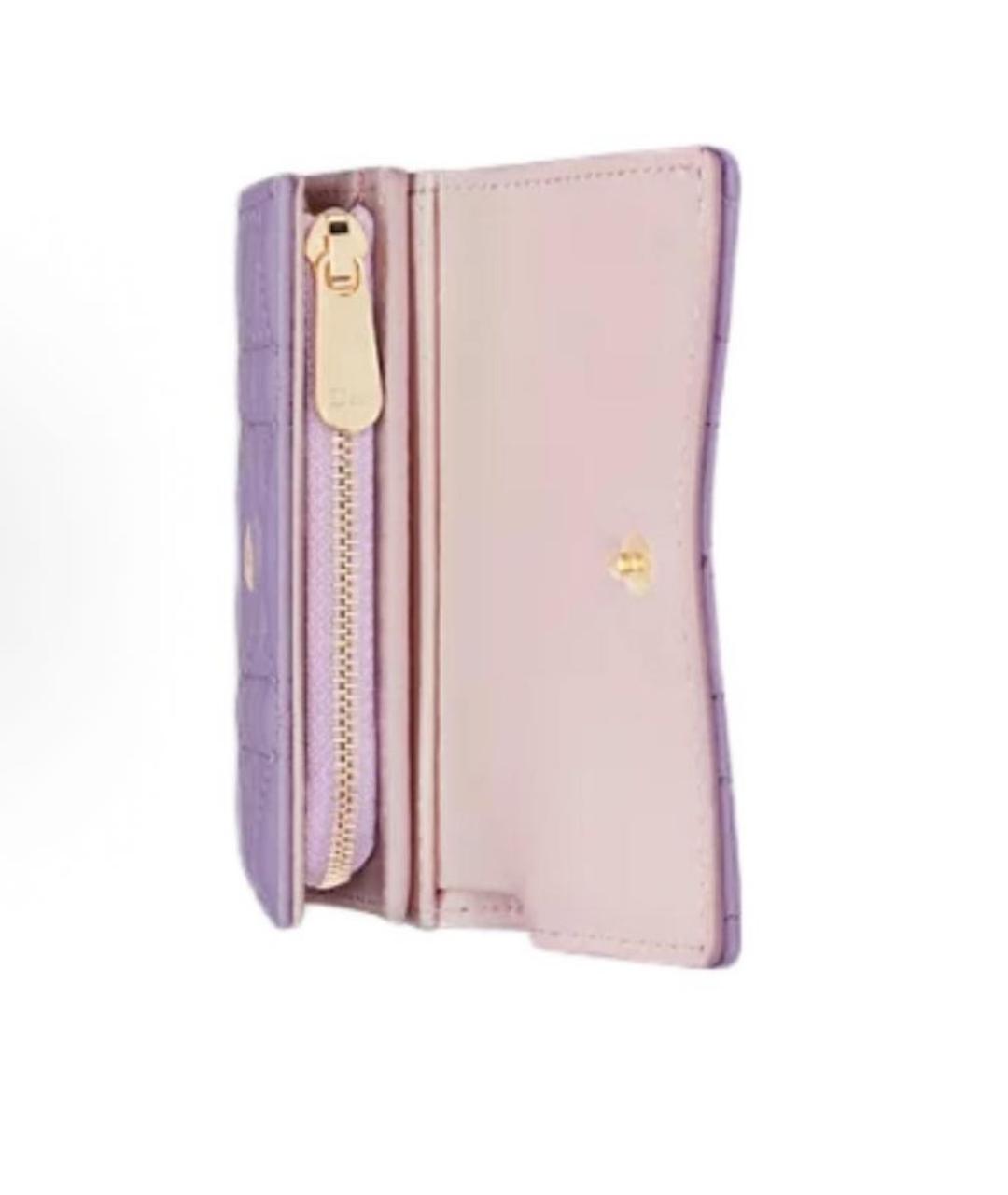 CHRISTIAN DIOR Фиолетовый кожаный кошелек, фото 5