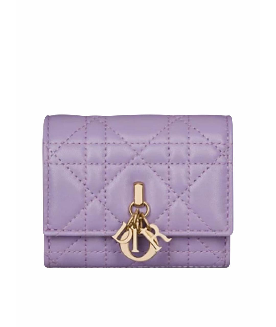 CHRISTIAN DIOR Фиолетовый кожаный кошелек, фото 1