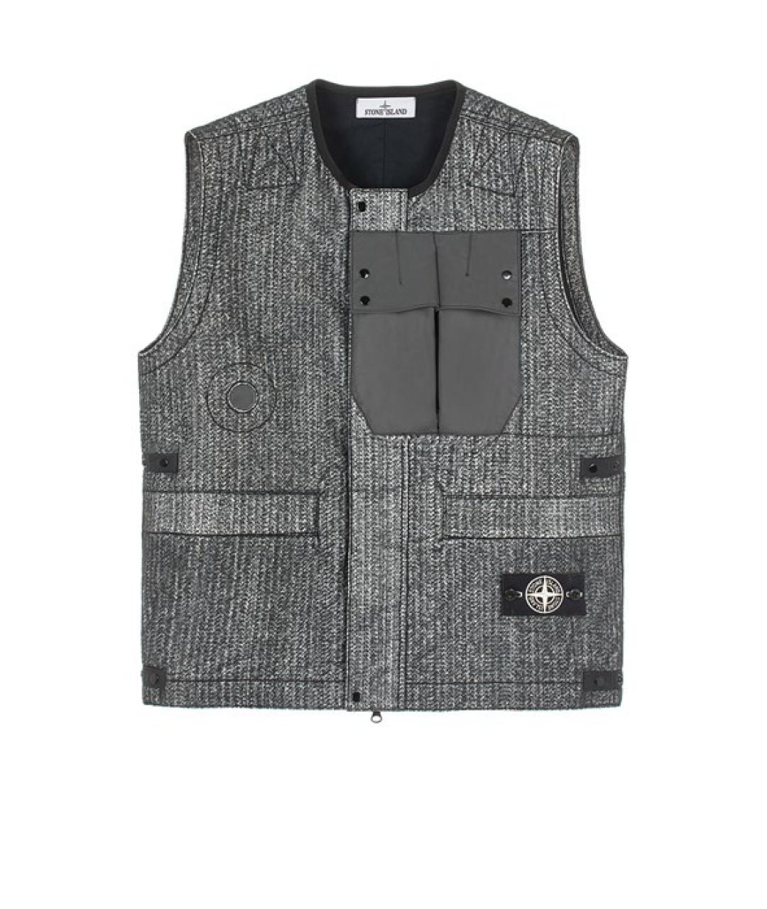 STONE ISLAND Черный вискозный жилет, фото 1