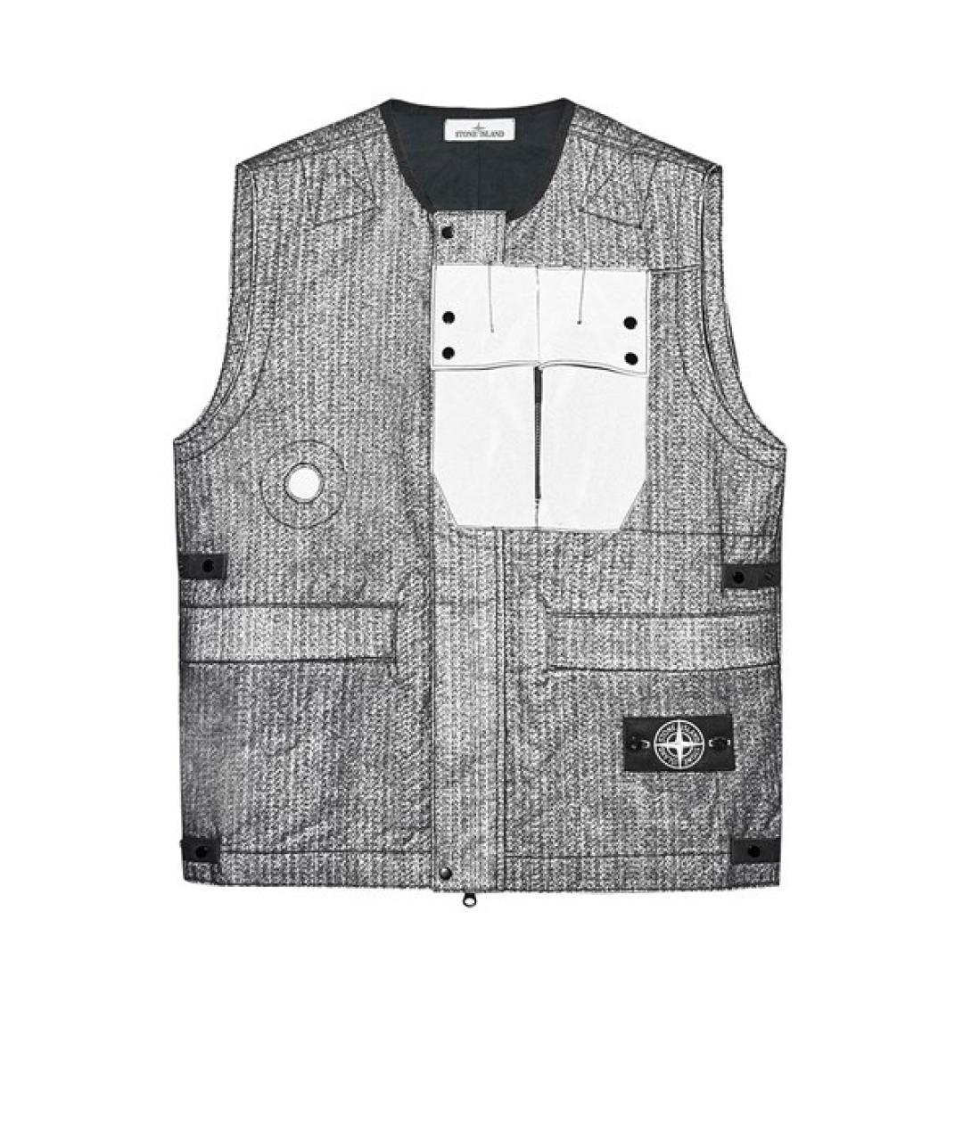 STONE ISLAND Черный вискозный жилет, фото 2