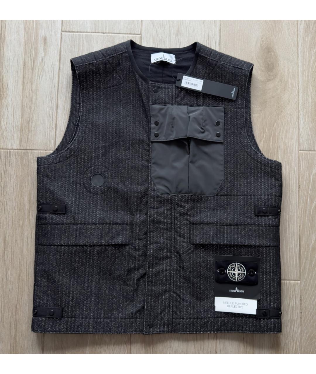STONE ISLAND Черный вискозный жилет, фото 3