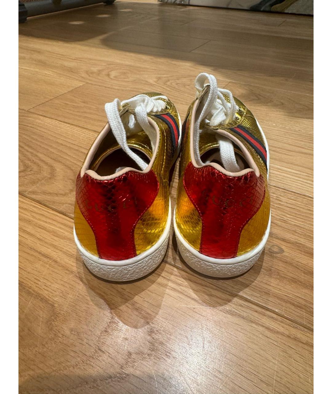 GUCCI Золотые кеды, фото 3