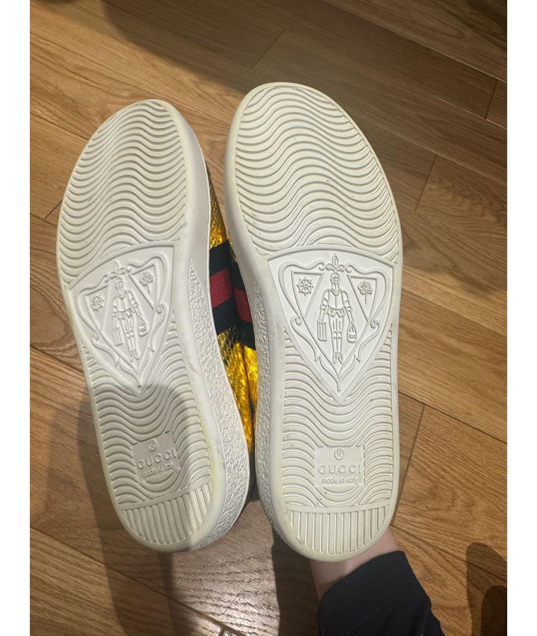 GUCCI Золотые кеды, фото 4