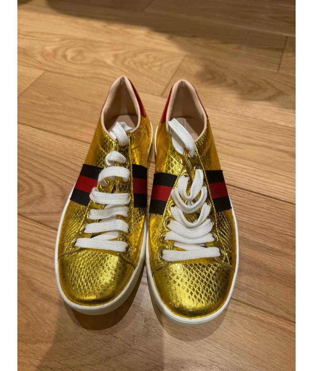 GUCCI Золотые кеды, фото 2