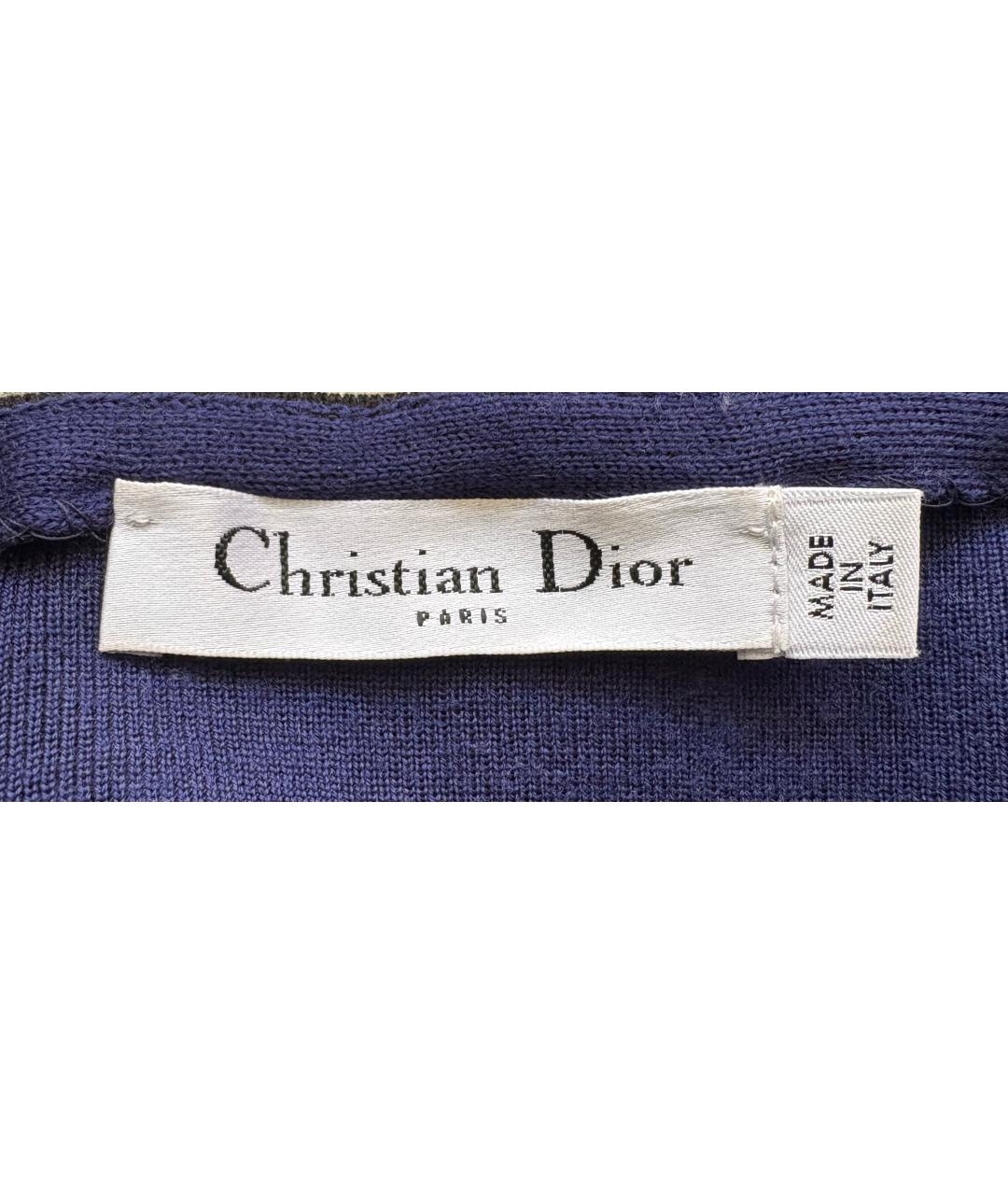 CHRISTIAN DIOR Темно-синий шерстяной костюм с юбками, фото 4